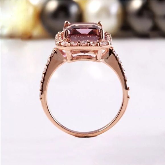 14k rose gold grade pink yellow topaz ring - Picture 6 of 8